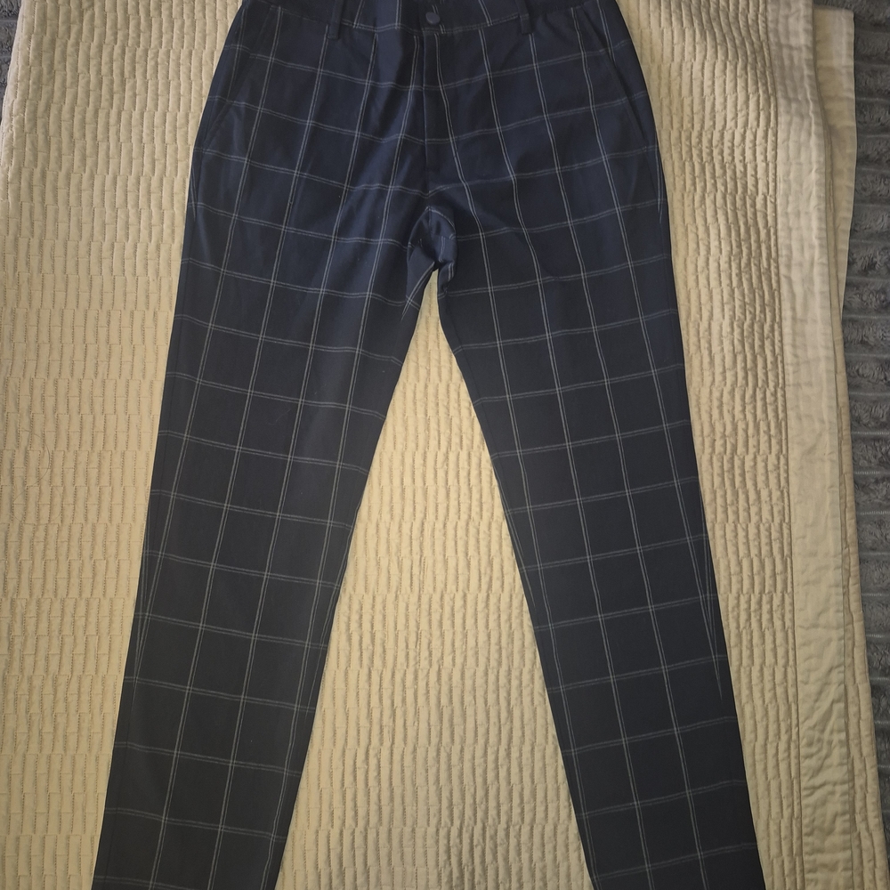 Zara Navy Checkered Women's Pants